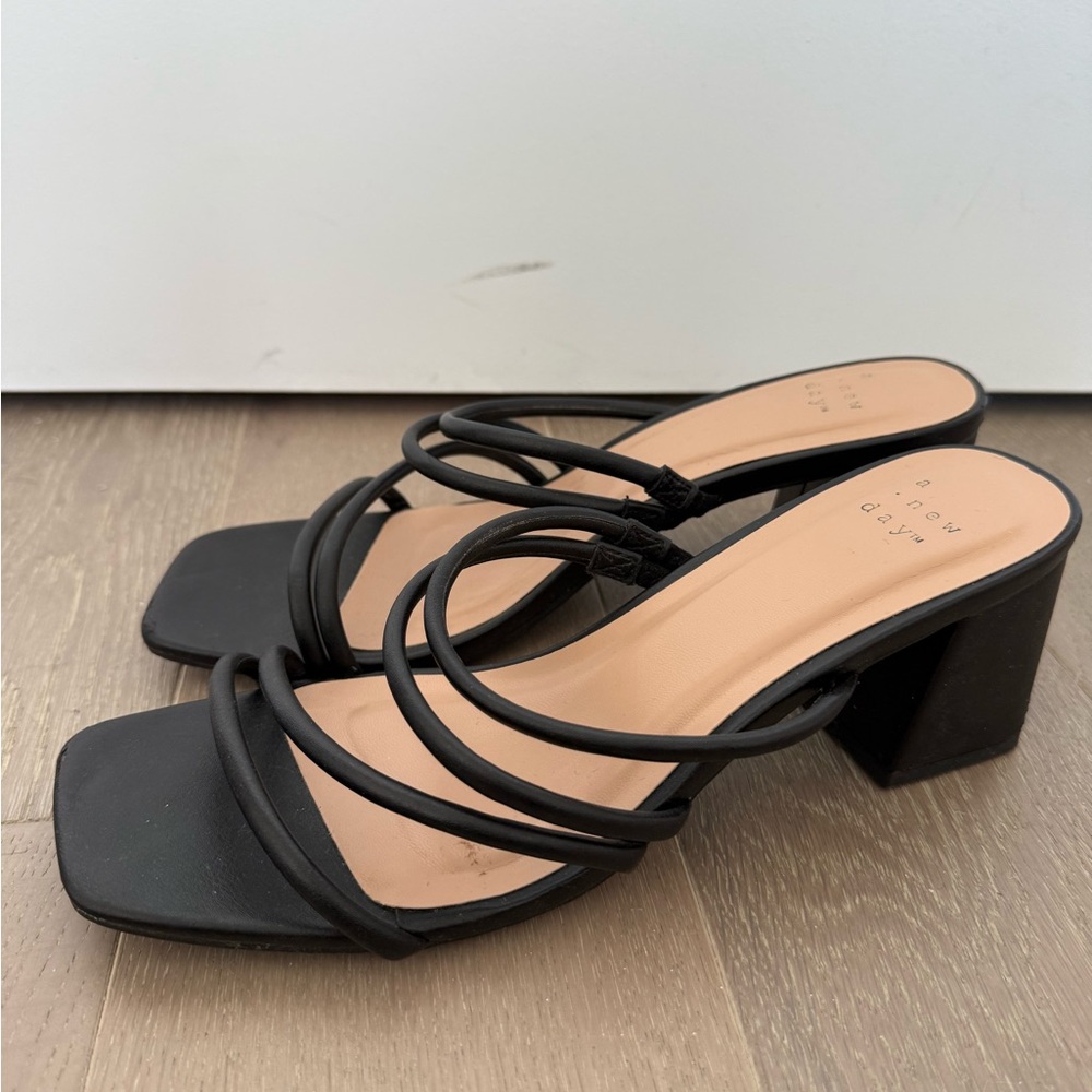 Target Black Strappy Block Heels